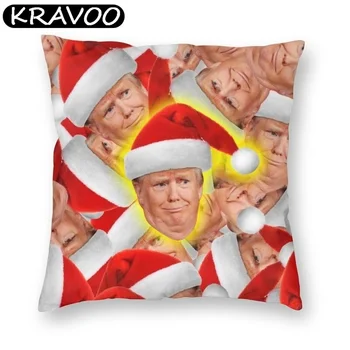 Juokinga Santa Jungtinės amerikos valstijos Donald Trump Pagalvės užvalkalą Namų Dekoro Prabanga JAV Prezidento Kalėdų Kėdė Pagalvėlė Padengti 45x45cm