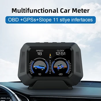Automobilis Lygio Daviklis, HUD, Auto Reikmenys, Spidometras P21 4x4 Inclinometer Gradientas GPS Realaus Laiko Off-road Transporto Sistemos