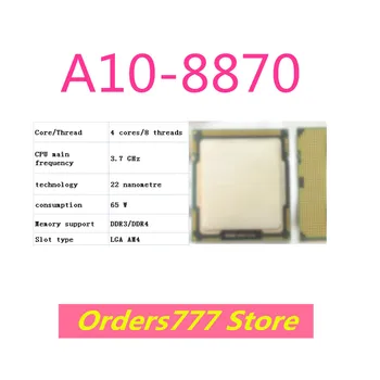 Naujas importuotų originalus A10-8870 8870 PROCESORIUS 4 branduolių 8 temas 3.7 GHz 65W 22nm DDR3 R4 kokybės užtikrinimo AM4