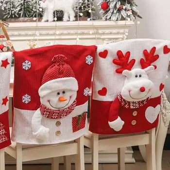 Kalėdų Kėdės Apdaila Kėdė Padengti Kalėdos Kėdžių Dangose Santa Claus Sniego Briedžių Dizaino Festivel Naujųjų Metų Šaliai Accesorries