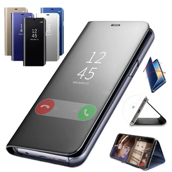 Prabanga Touch Smart Apversti Stovėti Aiškiai Matyti, Telefono Dėklas, Skirtas Samsung Galaxy S10 S8 S9 Plus S10e Veidrodis Atveju S7 Krašto Odos Padengti