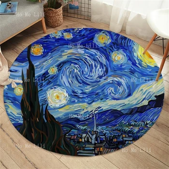 Žvaigždėtą Naktį Grindys Padengtos Van Gogh Apskritas Plotas, Kiliminė Danga