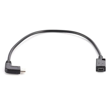 Mini USB Female į USB C Vyrų 90 Laipsnių Įkrovimo Duomenų Perdavimo Sync Adapterio Kabelis, skirtas Nešiojamas Mobiliųjų Telefonų Priedų