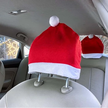 4pcs Santa Hat Automobilių Pagalvėlės Dangtis Kėdė Padengti Kalėdinė Dekoracija Atlošas Kėdės Padengti Naujųjų Metų Šaliai Priedai Kalėdos Bžūp