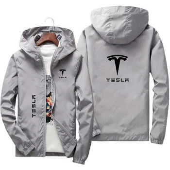 Naujas Tesla logotipą, Lauko Pėsčiųjų Striukės Vandeniui Gobtuvu Švarkelis, Kailis Vyrų Rudens Atsitiktinis Žvejybos Taktiką, Karinių Striukės 7XL