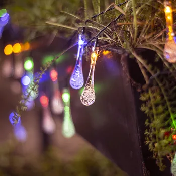 Saulės LED vandens lašas lempos string burbulas žibintų vandens lašas Kalėdų lauko kieme medis lempos kiemo balkono apdaila